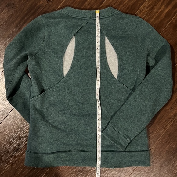 Lululemon Cut Out Back Crew Sweatshirt Teal - Picture 4 of 6